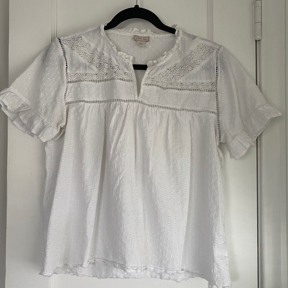 Jcrew SS eyelet blouse